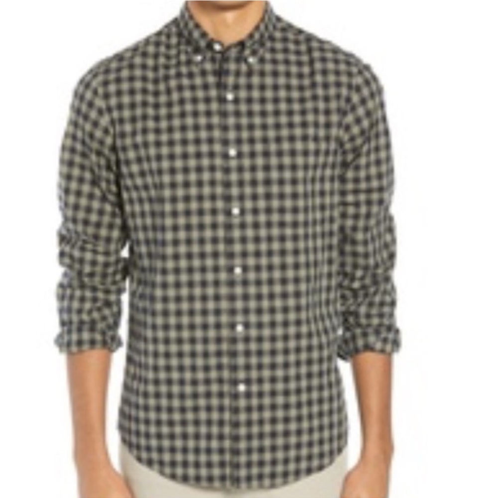 J. Crew Black and Green Casual Button Down Shirt Men’s M